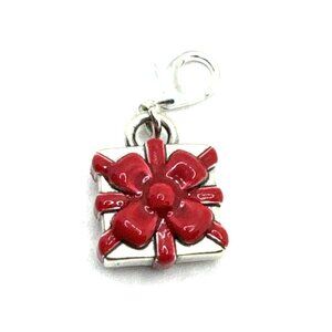 Brighton Gift Present Big Red Ribbon Bow Merry Christmas Two-Sided Clip Charm